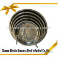 Pratical article fashionable stainless steel food tray/round serving dishes/metal fruit tray